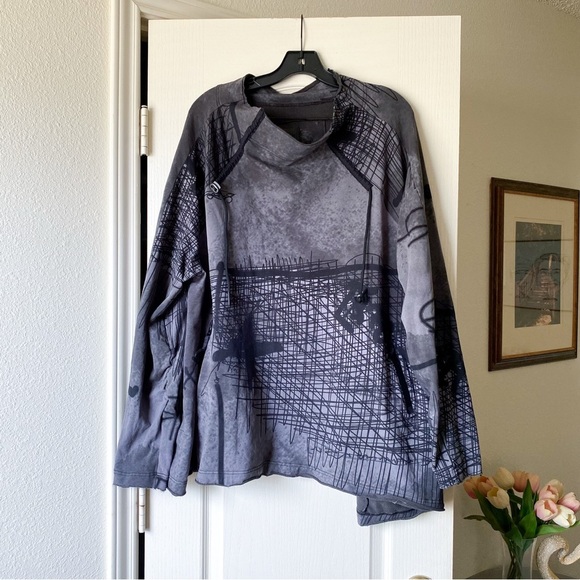Rundholz Anthra Oversized Sweatshirt Abstract Print Gray Black Size Medium EUC - Picture 1 of 7